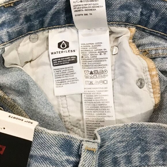 Levi’s 501 NWT 25 (0/1) Denim Women’s Jeans Shorts High Rise Cutoffs Distressed - Picture 7 of 10